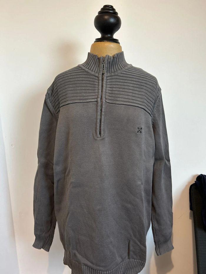 Pull col zippé Oxbow couleur gris taupe xxl - photo numéro 1