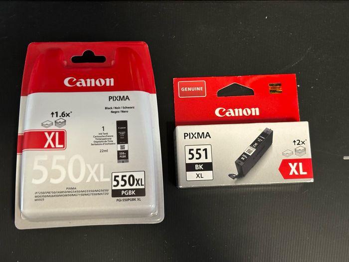 lot de 2 Cartouches d’encre Canon  550 XL PGBK et  551 XL BK (noir) - photo numéro 1