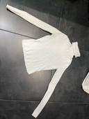 Pull col roulé blanc zara S