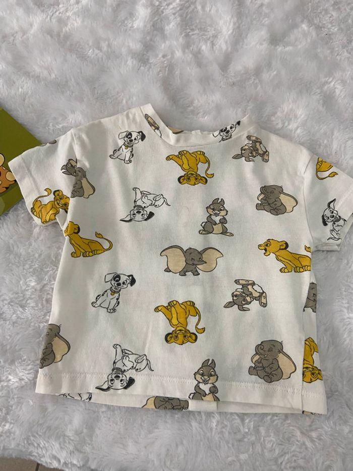 Ensemble Disney 6 mois beige vert pastel pantalon + T Shirt roi lion dumbo dalamatiens tbe - photo numéro 9