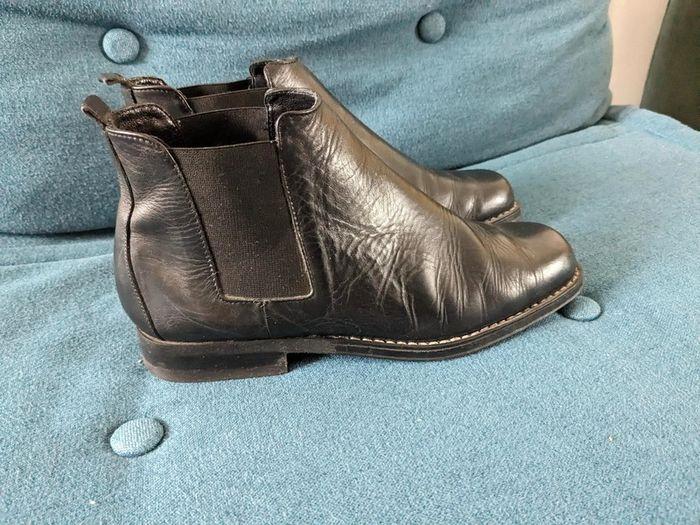 Jolies bottines cuir Italie taille 38 noir Donn Adriana style rétro - photo numéro 2