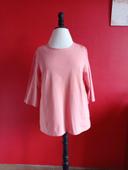 Tee-shirt manches 3/4 Taille 46 coton rose