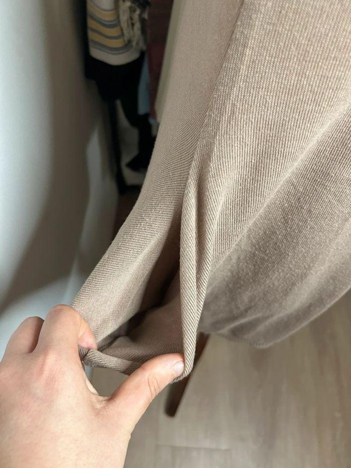 Robe couleur taupe avec col et poches - photo numéro 4