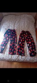 Pantalon pyjama polaire spiderman et hello kitty