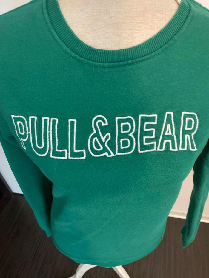 🐻 Sweat col rond vert Pull & Bear TM - photo numéro 3