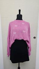 Pull maille rose noeuds Mademoiselle Chic