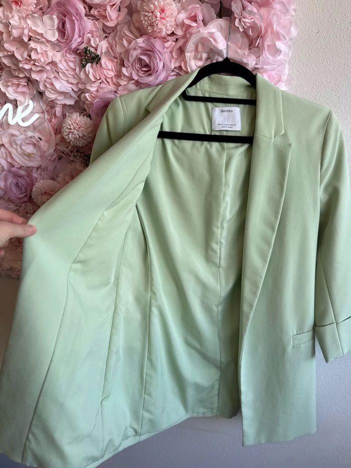 Blazer Bershka vert pâle, taille XS - photo numéro 5