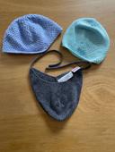 Lot de 3 bonnets