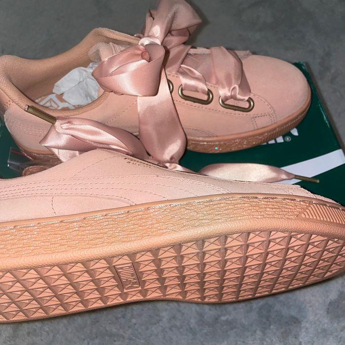 Puma basket suède rose / corail neuves taille 38 - photo numéro 6