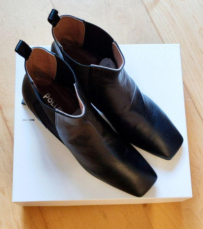 Bottines en cuir noir, Pollini, neuves, t.41 ref.SA24105C1FTC0000 - photo numéro 5