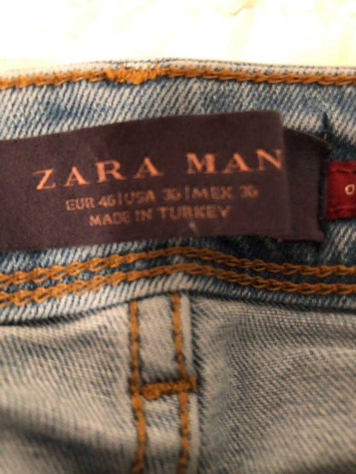 Jean coupe carotte Zara man bleu clair taille 46 - photo numéro 3