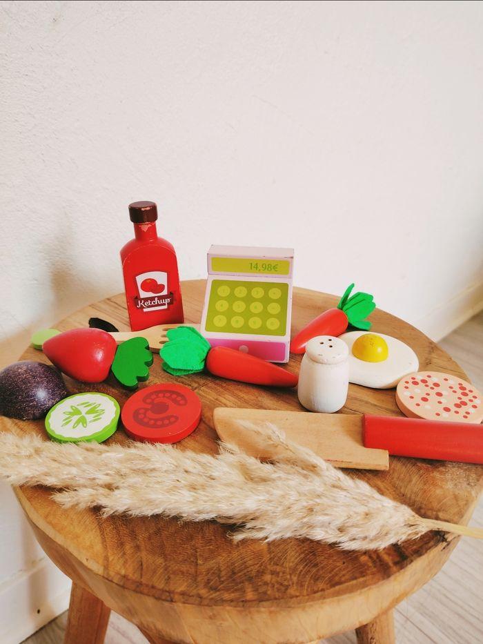 👶 Lot de jouets en bois dinette épicerie pour enfant - photo numéro 1