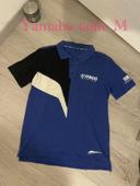 T-shirt polo à manches courtes de moto bleu noir et blanc Yamaha racing taille M