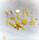 Accessoires accessorie barbie Mattel vintage beauty salon jaune yellow esthéticienne ciseau