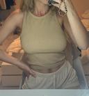 Crop top côtelé beige