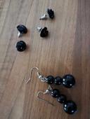 Lot 3 Boucles d'oreilles noires