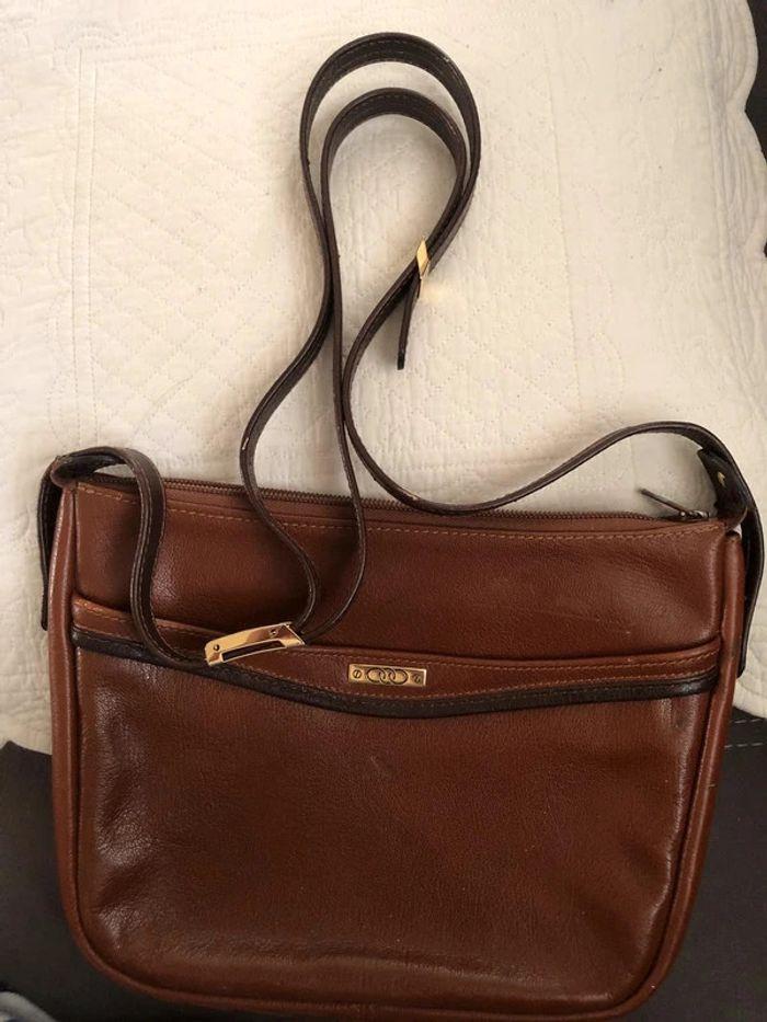 Véritable Sac bandoulière Pourchet Paris France Cuir Marron Luxe - photo numéro 3