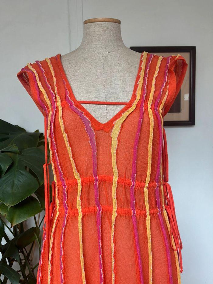 Robe de plage d’été, Missoni luxe taille 40 transparent orange et jaune - photo numéro 8