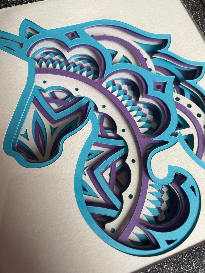 Cadre 3D Licorne mandala - photo numéro 2