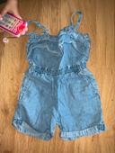 Ensemble combi short en jean 18-24 mois