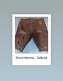 Short noir troué pour homme