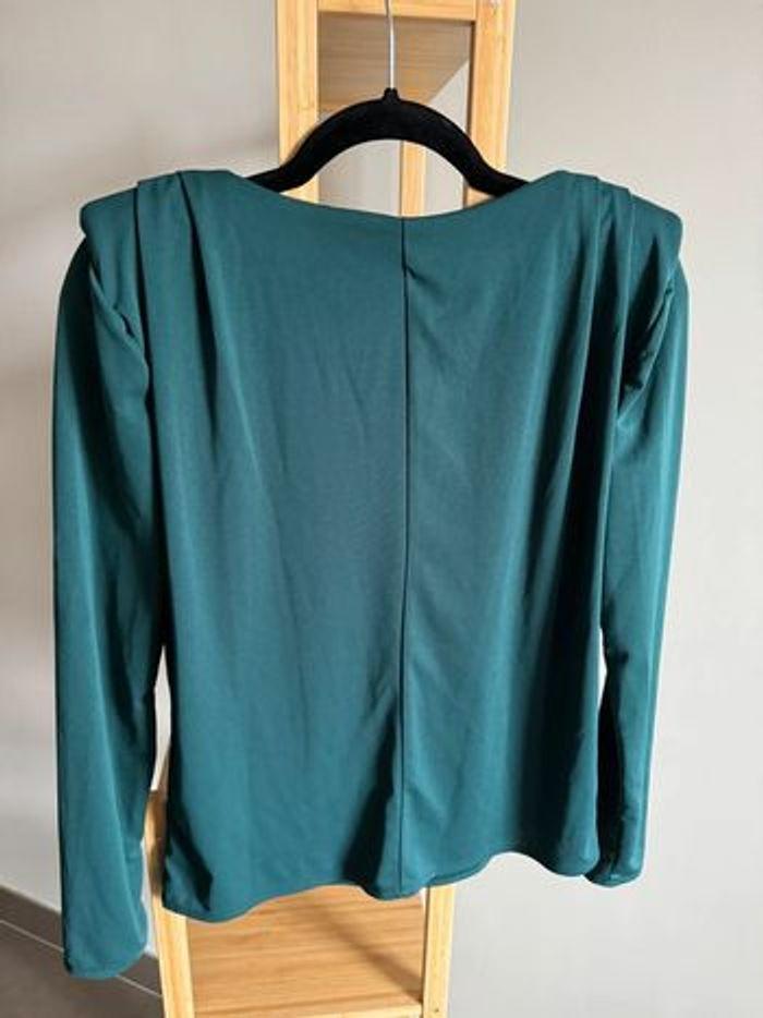 Blouse Mango verte épaulettes Taille S - photo numéro 8