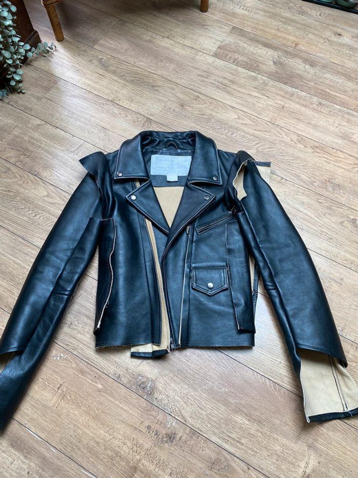 Veste en cuir perfecto noir Maison martin margiela x H&M - photo numéro 1