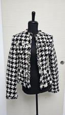 Veste tailleur blazer tweed noir blanc vintage Expensive