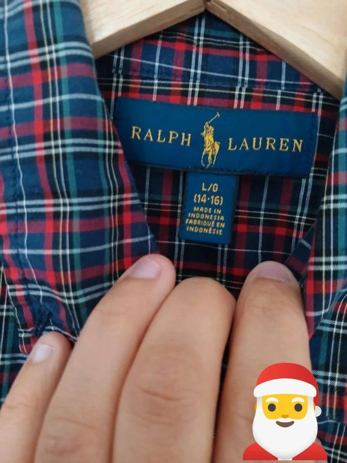 Chemise Ralph Lauren rouge et bleu S - photo numéro 3