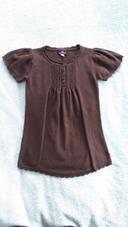 Robe marron tricot fin manches courtes Sergent Major 12 mois