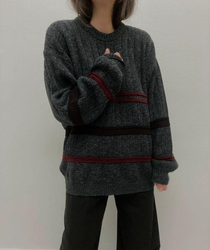 Oversized pull long anthracite - photo numéro 1