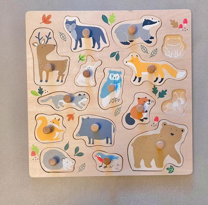 Puzzle animaux pour les tout petits jouet en bois d’éveil - photo numéro 1