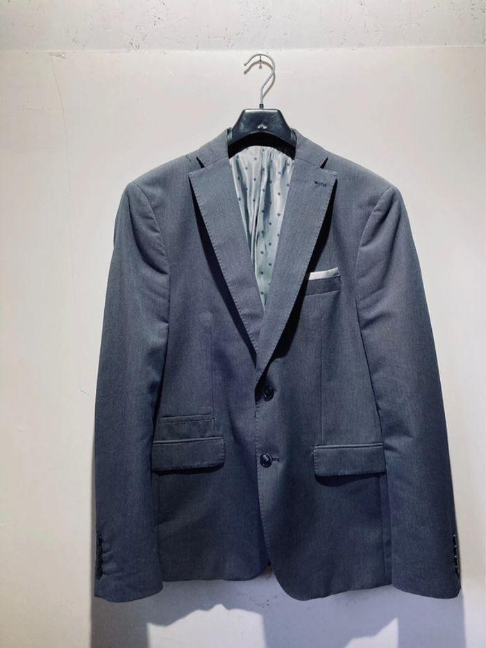 Veste costume Zara man gris satin - photo numéro 1