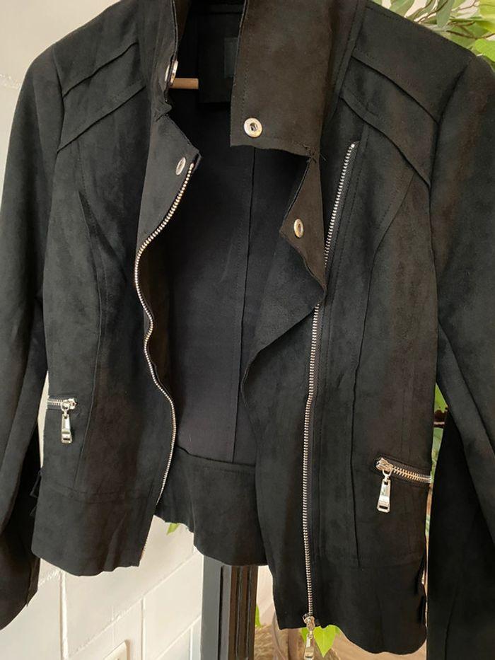 Veste façon daim HF noire taille 36 - photo numéro 7