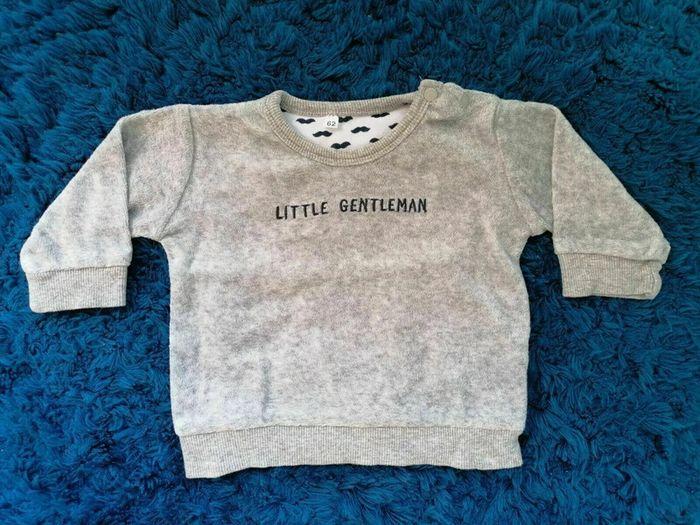 pull sweet Little Gentleman, gris bleu doudou, 62 cm 3/6mois zeeman - photo numéro 1