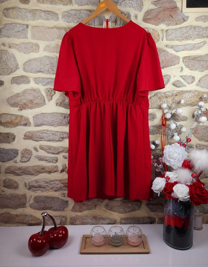 Robe de soirée manches bouffantes rouge Femme taille 54 marque Boohoo 🍬 - photo numéro 3