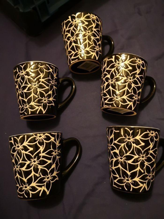 5 mug / tasses à Capuccino à fleurs - photo numéro 2