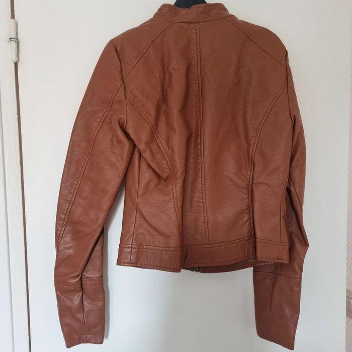 Veste en simili cuir marron - photo numéro 2