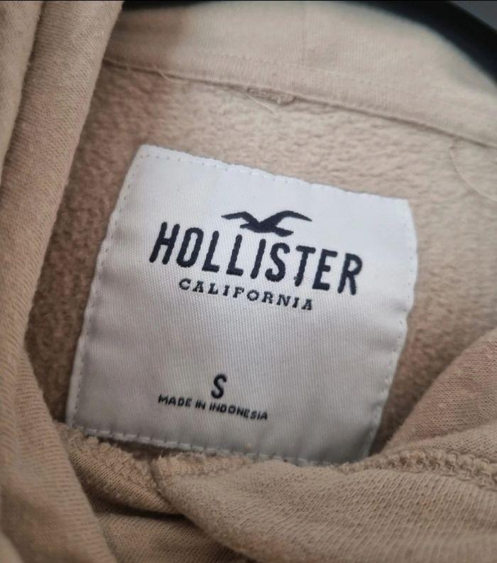 pull sweat à capuche beige hollister taille 36 S - photo numéro 3