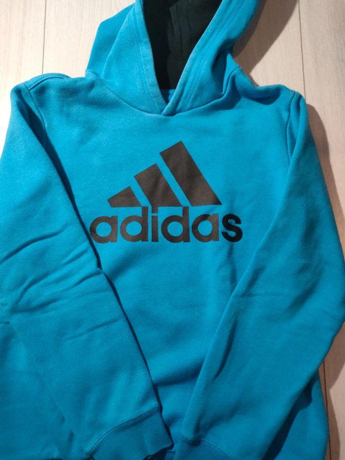 Sweat à capuche bleu adidas - photo numéro 3