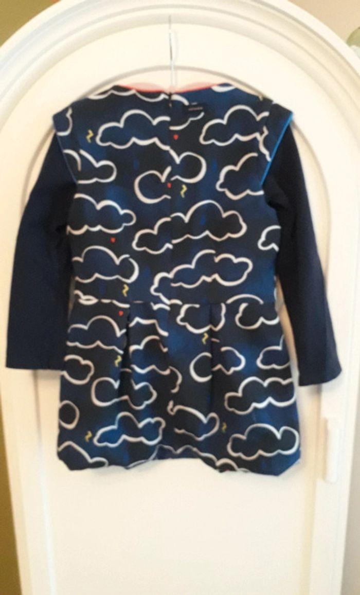 Robe et tee-shirt manche longue. Bleu marine motifs nuages Catimini 4 ans - photo numéro 12