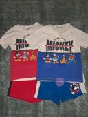 Lot de 2 ensemble mickey jumeaux