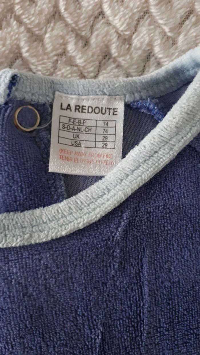 Pyjama velours bleu violet lion Cocoon by la Redoute 9 mois - photo numéro 3