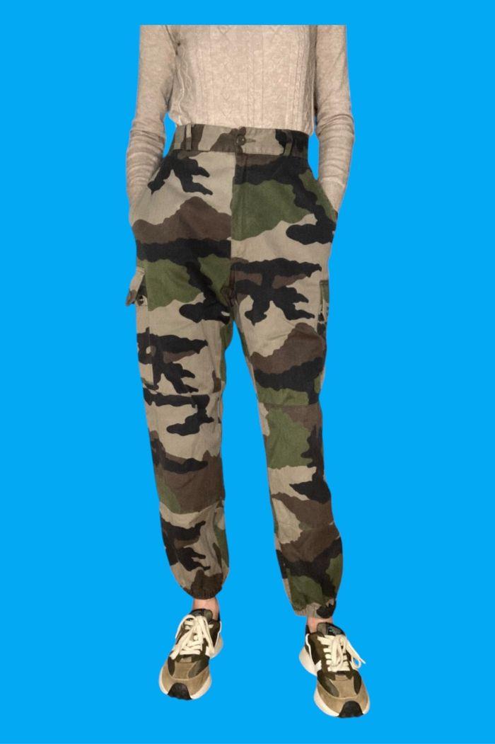 Pantalon militaire cargo femme avec élastique taille M/38 en bon état - photo numéro 1