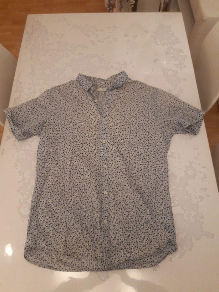 Chemise manche courte imprimée fleurs bleu homme Jack&Jones taille M 38 - photo numéro 13