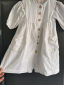 Robe blanche Zara taille 5 ans cérémonie mariage demoiselle d'honneur baptême fête