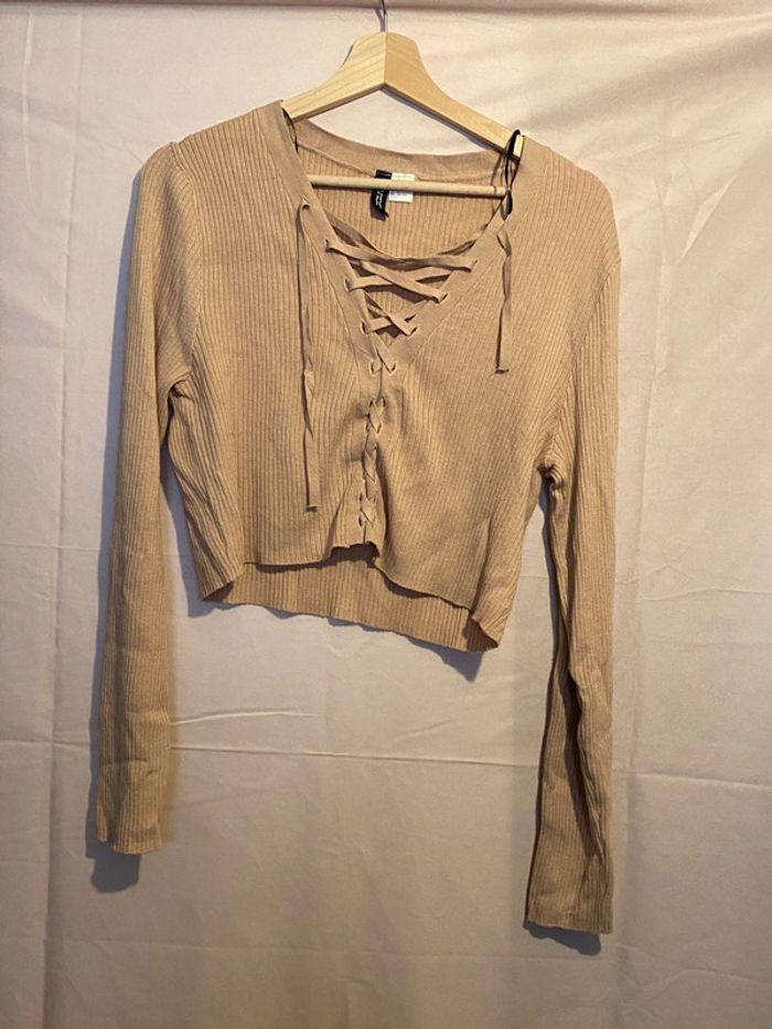 Pull fin beige h&m