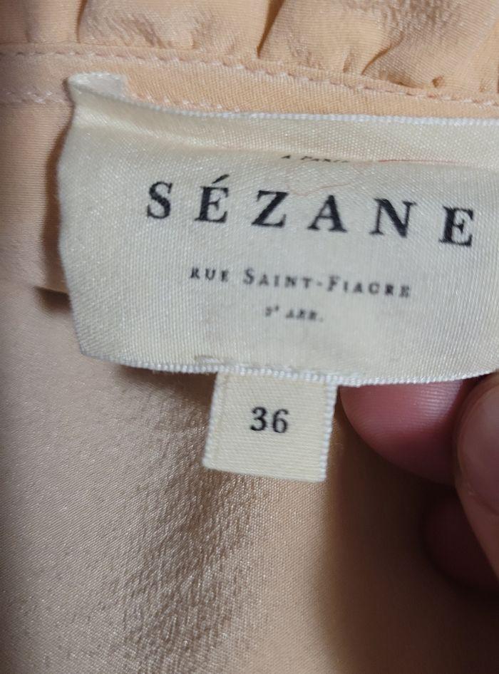 Chemise Sezane soie rose 36 rétro vintage - photo numéro 3