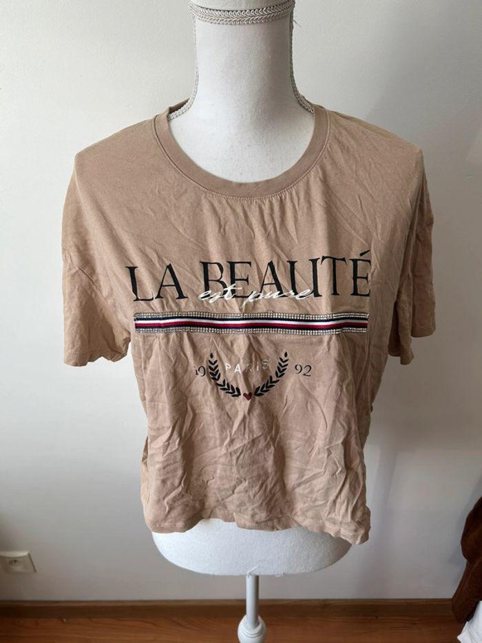 T shirt beige - photo numéro 1