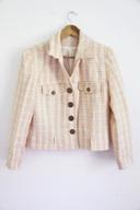 Vintage Made in France Veste en tweed couleur pêche/abricot et blanc